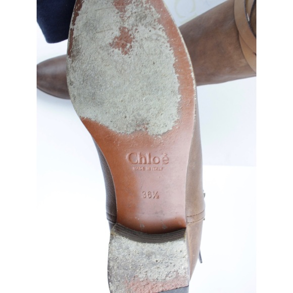 Chloé Terry Leather Knee High Boots w/ Straps 36.5 - Picture 8 of 8